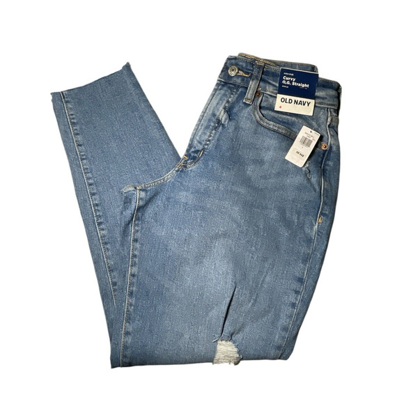 Old Navy Curvy O.G. Straight Ankle Jeans Size 4 High Rise Secret Smooth Pockets - Picture 1 of 10